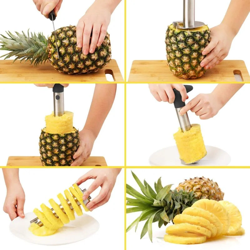 Stainless Steel Pineapple Corer - Easy Slicer & Peeler Tool - TradixPro