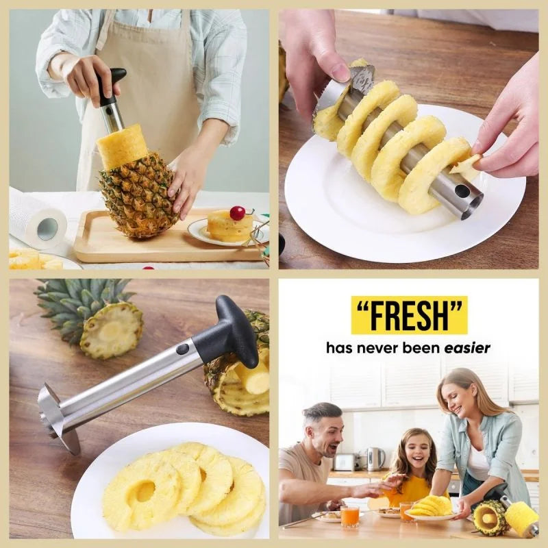 Stainless Steel Pineapple Corer - Easy Slicer & Peeler Tool - TradixPro