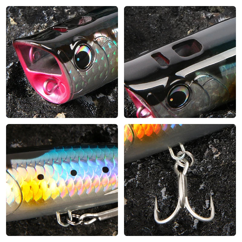 Topwater Popper Fishing Lure - Hard Bait for Bass, Pike & Perch 8.5-30g - TradixPro