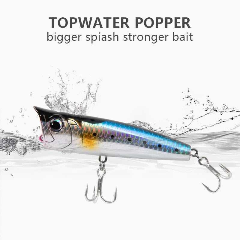 Topwater Popper Fishing Lure - Hard Bait for Bass, Pike & Perch 8.5-30g - TradixPro
