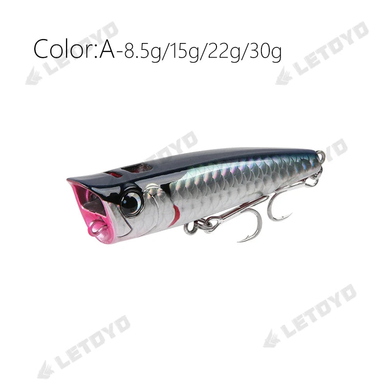 Topwater Popper Fishing Lure - Hard Bait for Bass, Pike & Perch 8.5-30g - TradixPro