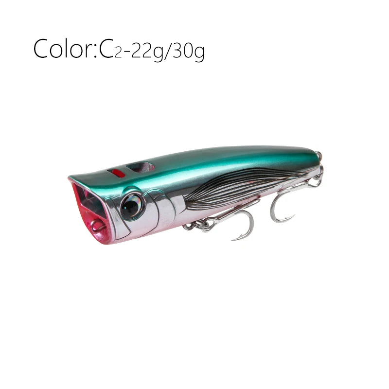 Topwater Popper Fishing Lure - Hard Bait for Bass, Pike & Perch 8.5-30g - TradixPro