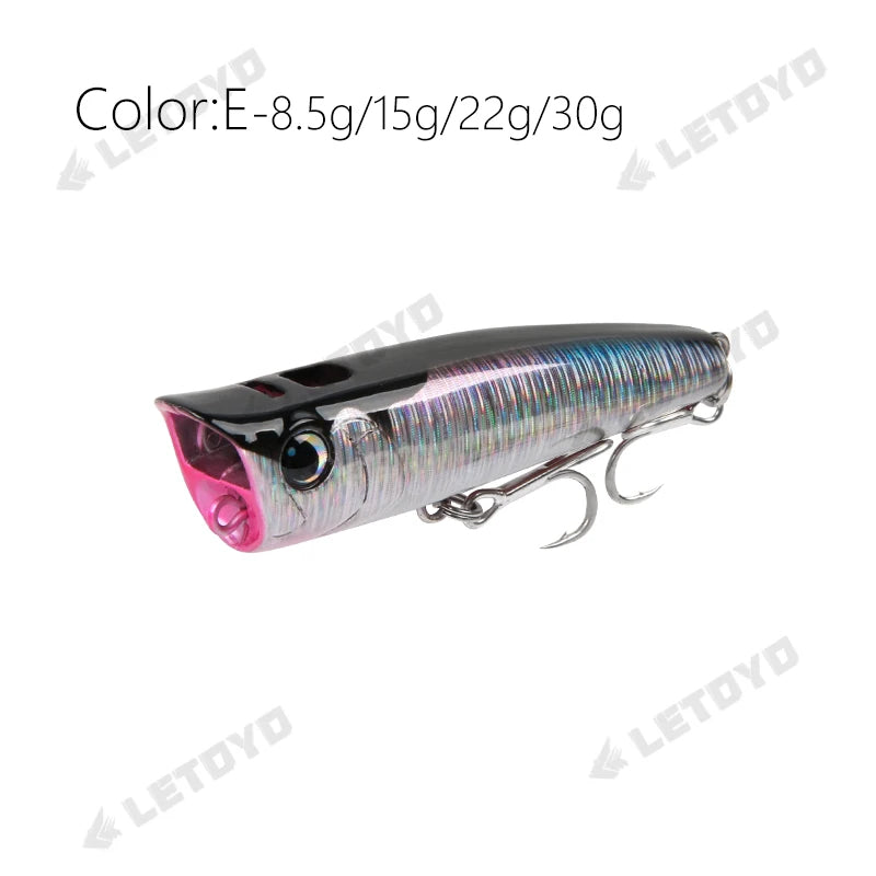 Topwater Popper Fishing Lure - Hard Bait for Bass, Pike & Perch 8.5-30g - TradixPro