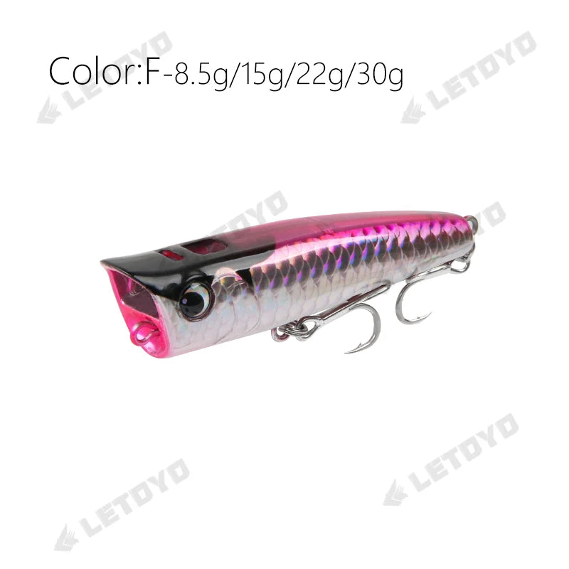 Topwater Popper Fishing Lure - Hard Bait for Bass, Pike & Perch 8.5-30g - TradixPro