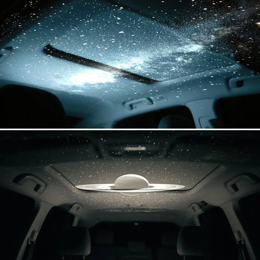 USB Galaxy Projector Night Light - Star & Saturn Patterns for Car & Bedroom - TradixPro
