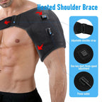 USB Heated Shoulder Wrap - Infrared Warming Brace with 3 Heat Settings - TradixPro