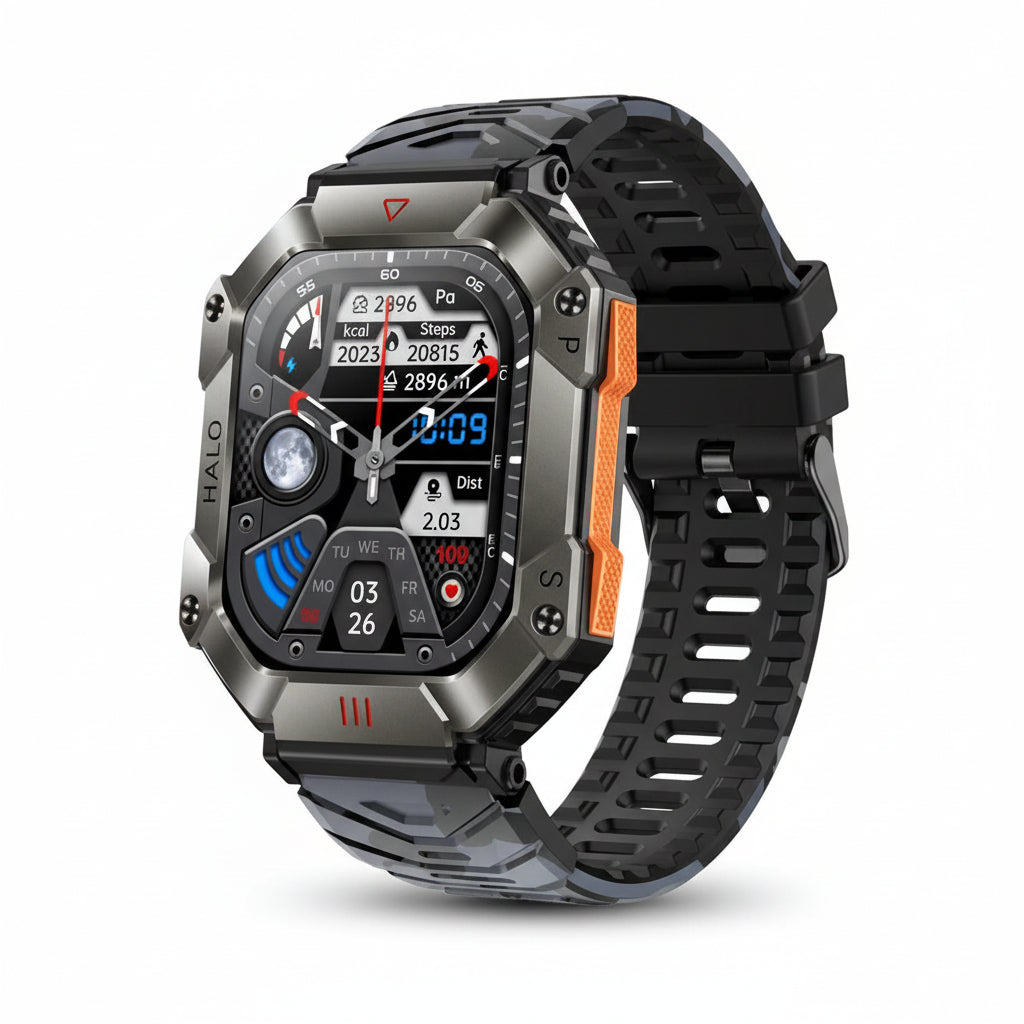 Ultra-Durable Military Smart Watch (Outdoor Adventure & Health Monitoring) - TradixPro