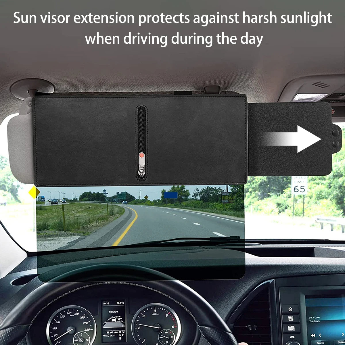 Universal Anti-Glare Car Sun Visor Extender (UV Protection & Safe Driving Aid) - TradixPro