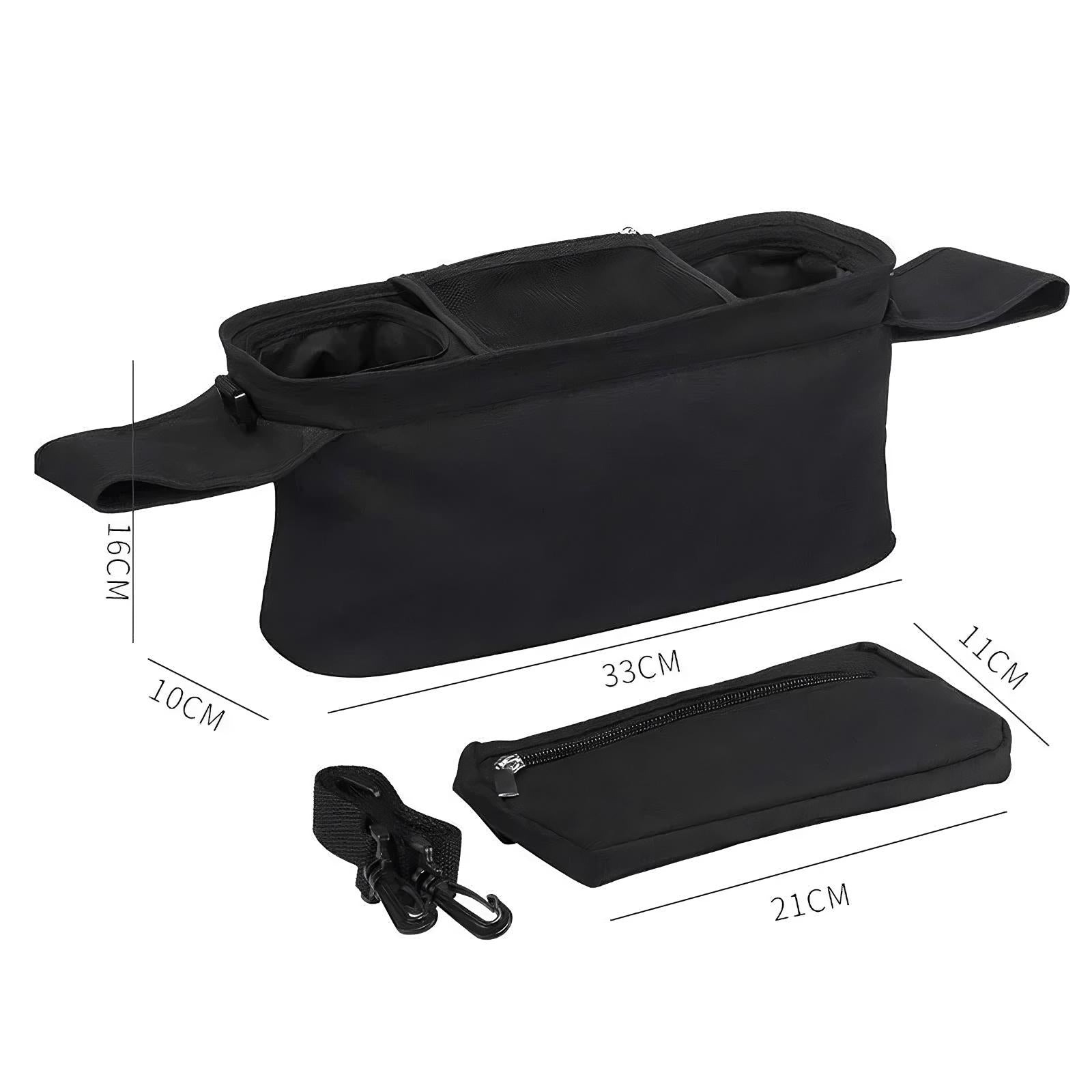 Universal Stroller Organizer with Insulated Cup Holders - Multi-Pocket Storage Bag - TradixPro