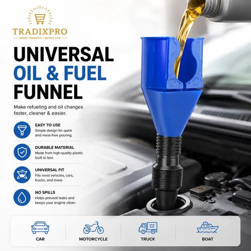 Universal Oil Fuel Funnel Set ABS Chemical-Resistant 1-5pcs