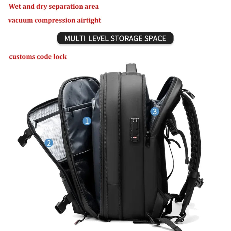 Vacuum Compression Travel Backpack 60L Anti-Theft Carry-On - 4 Colors - TradixPro