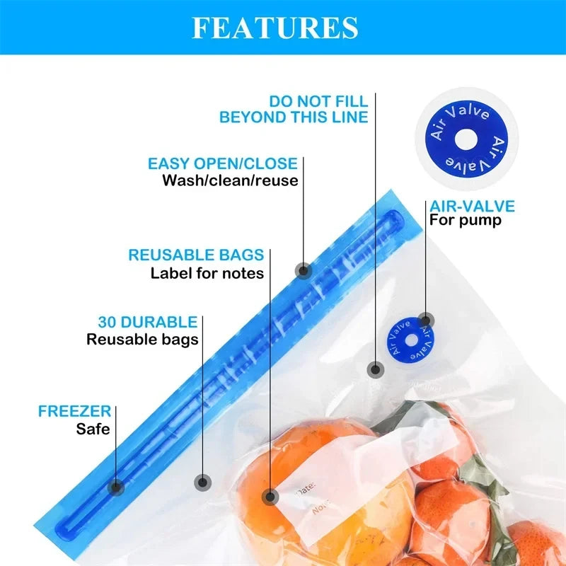 Vacuum Sealed Food Bags Food Storage - TradixPro