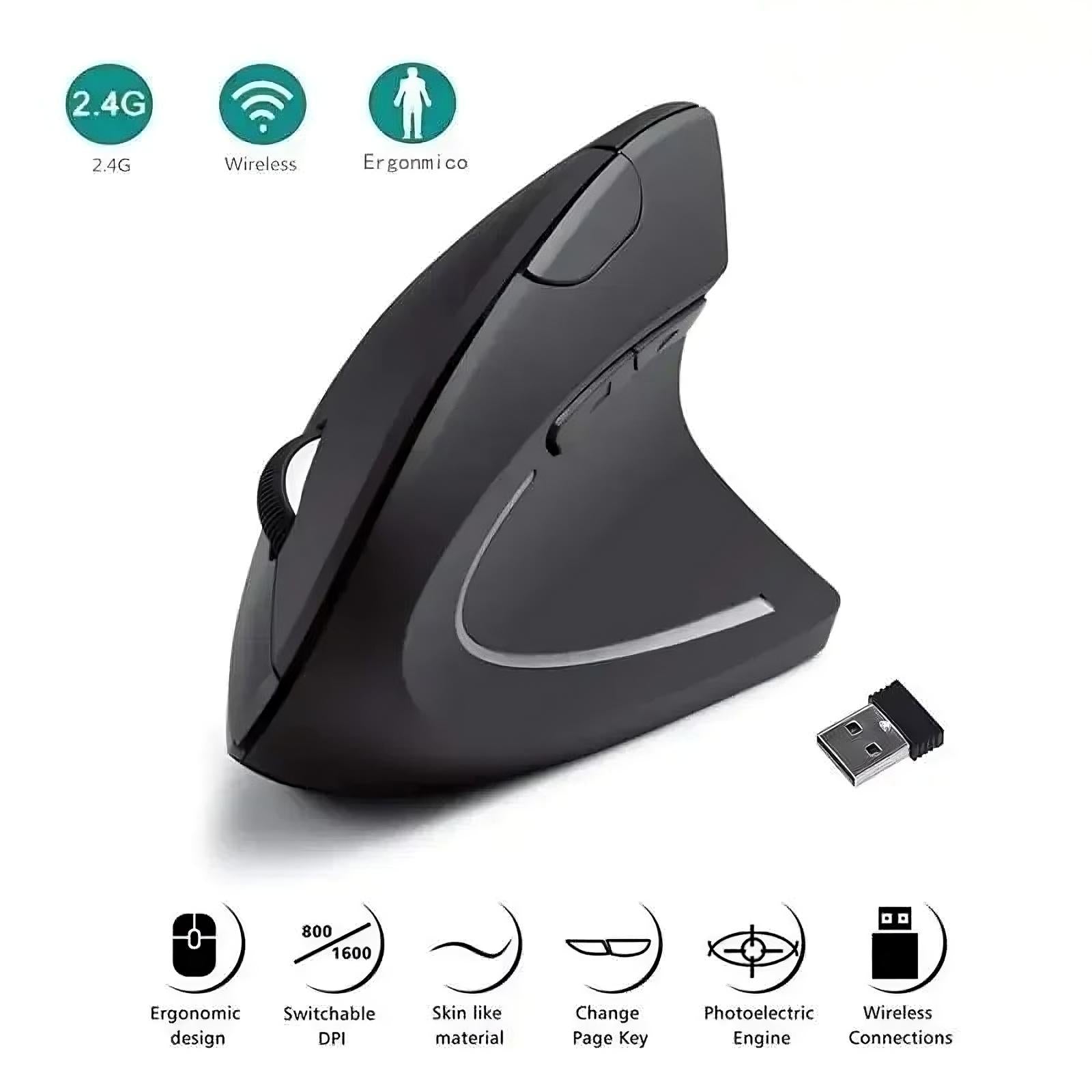 Vertical Ergonomic Wireless Mouse - TradixPro