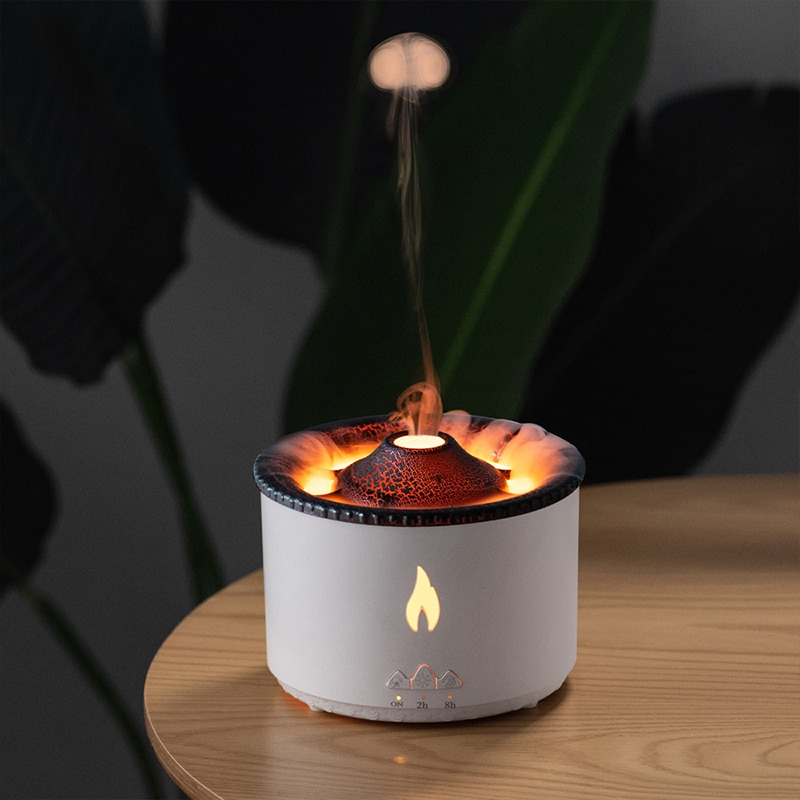 Volcano Flame Aroma Diffuser - Ultrasonic Humidifier with LED Night Light - TradixPro
