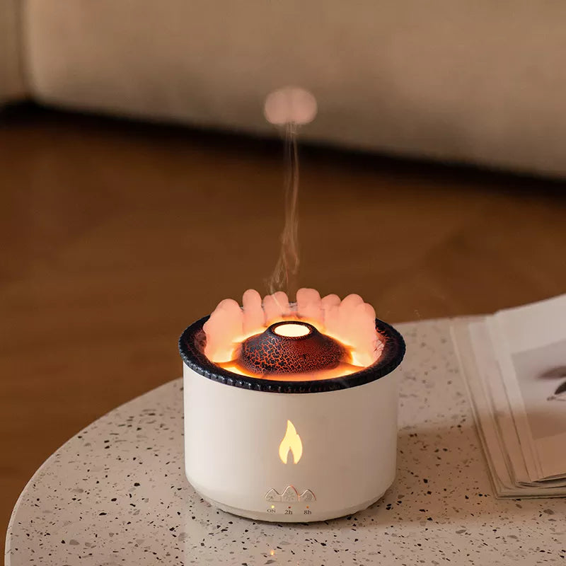 Volcano Flame Aroma Diffuser - Ultrasonic Humidifier with LED Night Light - TradixPro