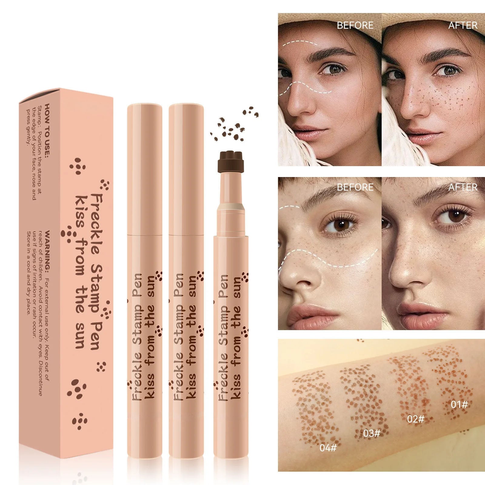 Waterproof Freckle Pen - Realistic Fake Freckles Makeup 4 Shades - TradixPro