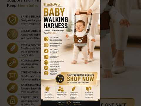 Polar Bear Toddler Walking Harness Backpack with Detachable Leash
