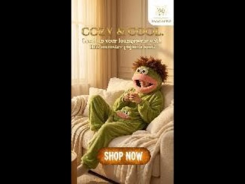 Green Monster Onesie with Hood - Cozy Plush Unisex Pajamas