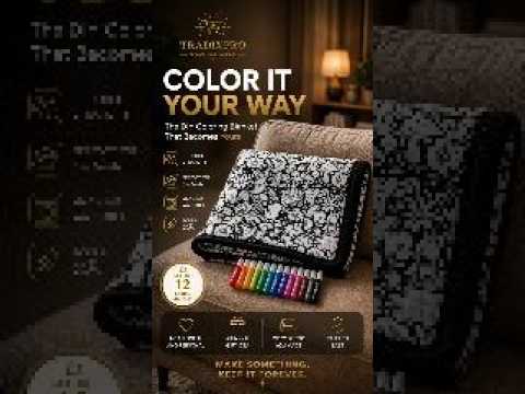 DIY Coloring Velvet Blanket with 12 Fabric Markers