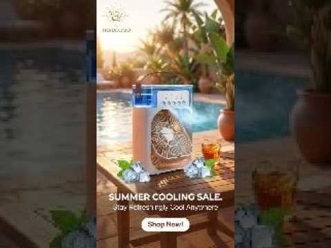 3-in-1 Portable Air Cooler Fan, Humidifier & LED Light