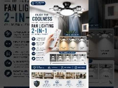 2-in-1 E27 Socket Ceiling Fan Light with Remote Control