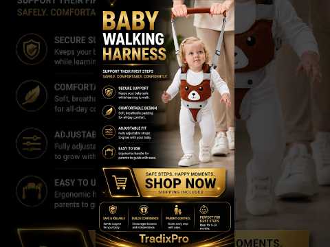 Polar Bear Toddler Walking Harness Backpack with Detachable Leash