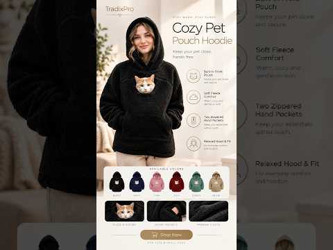 Textured Fleece Pet Pouch Hoodie for Cats and Small Dogs
