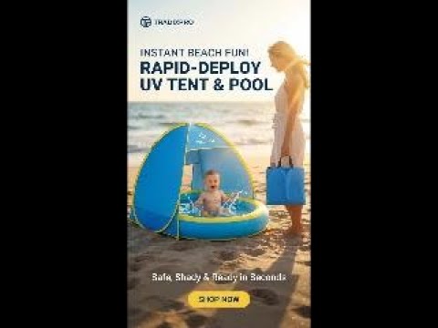 Pop-Up Baby Beach Tent with UV 50+ & Built-In Pool