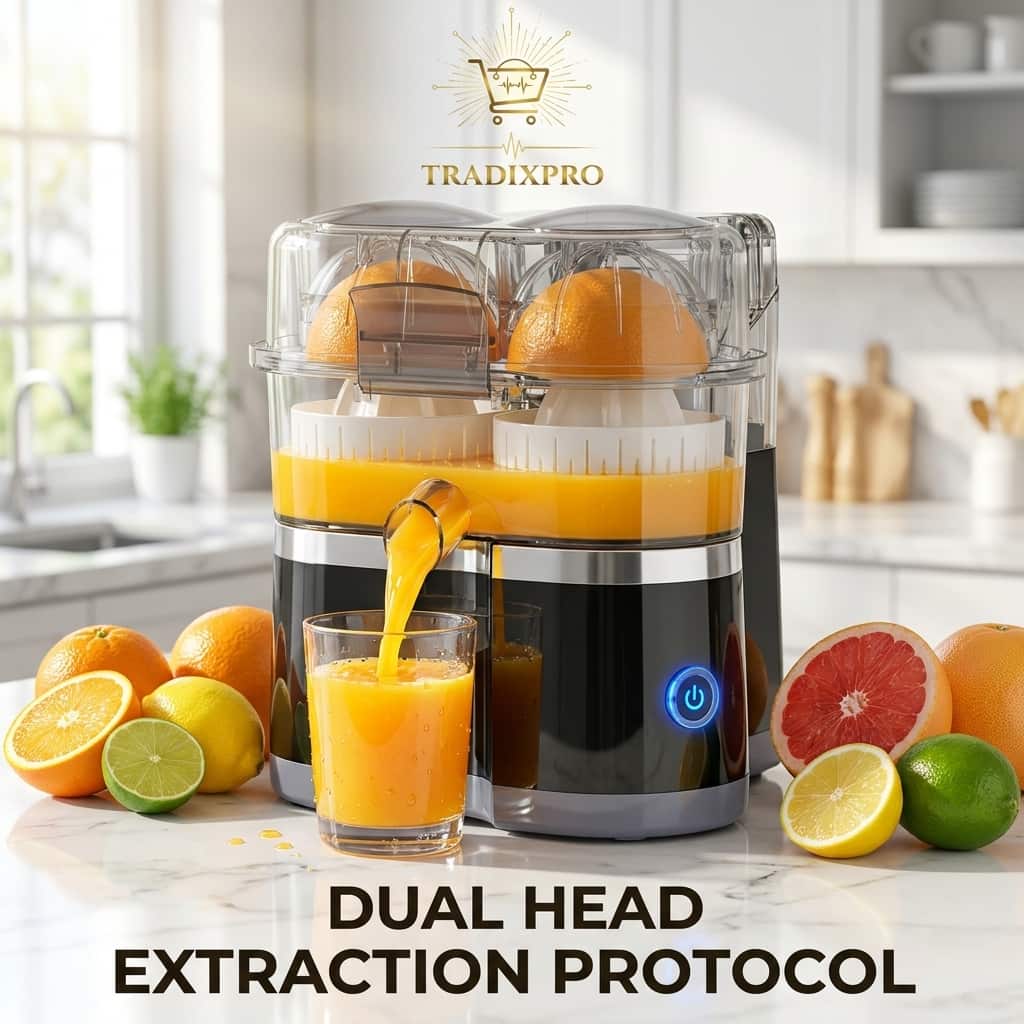 Dual Head Electric Citrus Juicer - 100W Fast Extractor