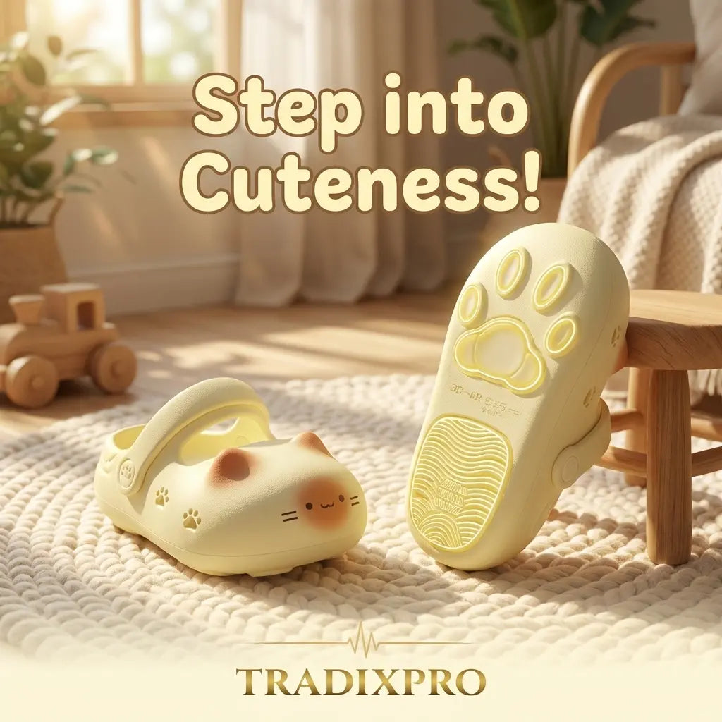 Cat Paw Print Anti-Slip EVA Slippers – Fun & Lightweight