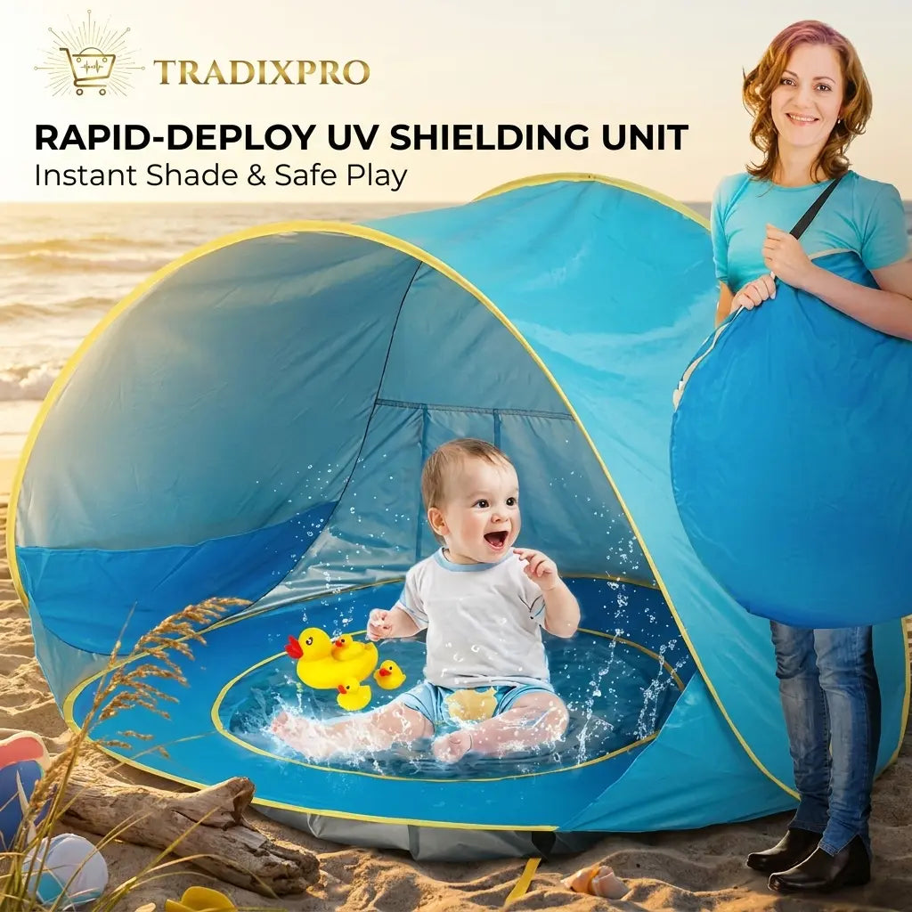 Pop-Up Baby Beach Tent with UV 50+ & Built-In Pool